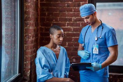 Patient with doctor