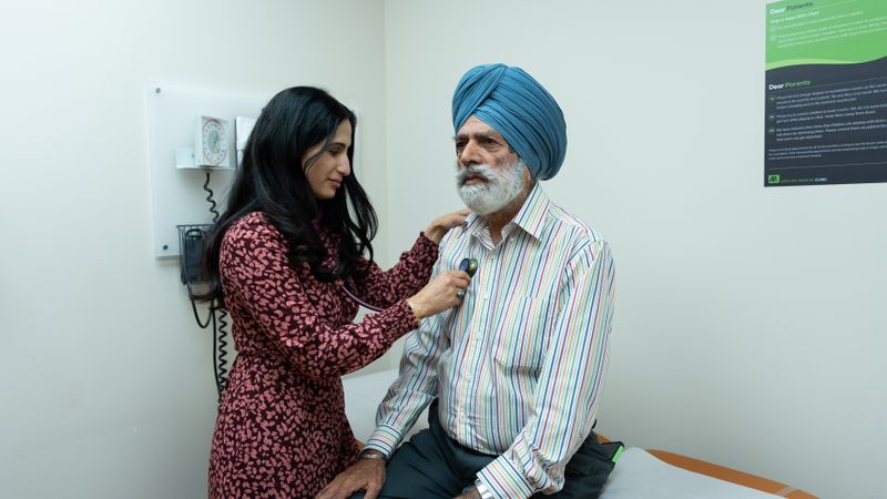 Doctor examining patient